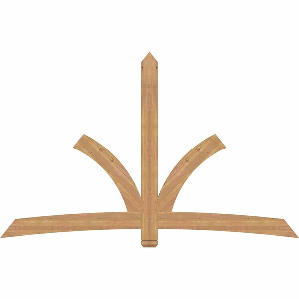 Ekena Millwork Davenport Timber Gable Bracket, Western Red Cedar, 96"W x 60"H x 1 1/2"D x 5 1/2"F, 15/12 Pitch GBW096X60X0206DAV00SWR - main